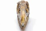 Carved Pietersite Dinosaur Skull - Very Chatoyant #199473-3